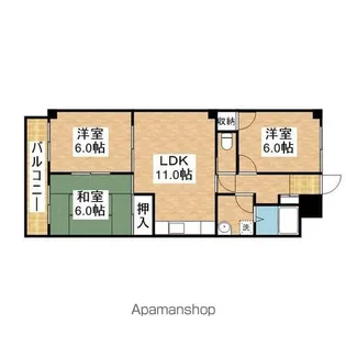 シャンボール近藤【202号室】の間取り