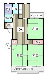ビューハイツ南千田【3階】の間取り