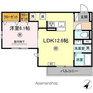 シャローム城原【1階】の間取り