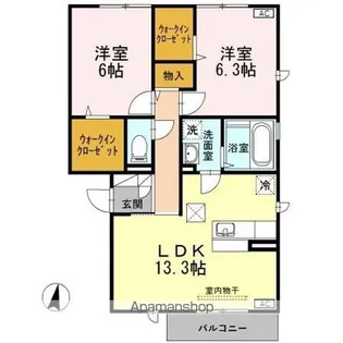 カーサ・チェントロ【1階】の間取り