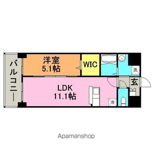 ソレイユ中央【7階】の間取り