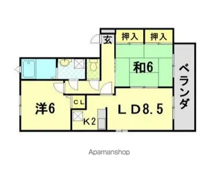 ツイン’93B【1階】の間取り
