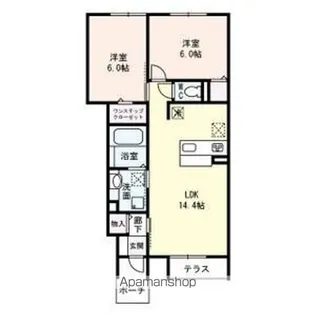 コスモパレスⅡ【1階】の間取り