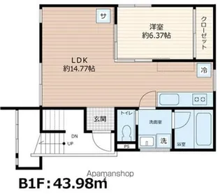 SCENE.MEGURO SAUNA RESIDENCE【B1F号室】の間取り