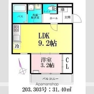BAU北仙台【3階】の間取り