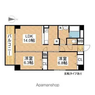 インプルーブ葵【9階】の間取り