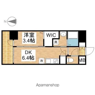 1DKの間取り画像