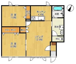レジデンスやまと壱号館【2C号室】の間取り