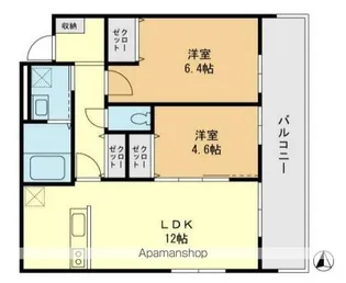 レーヴ京成高砂【1階】の間取り