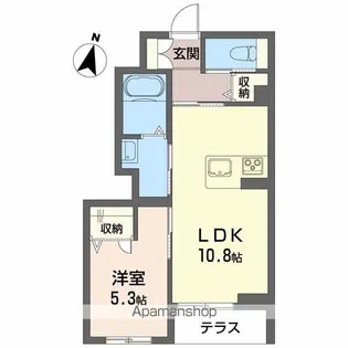 仮 島内シャーメゾン【102号室】の間取り