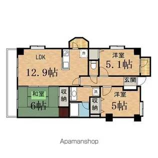ライオンズマンション聖蹟桜ヶ丘一ノ宮【3階】の間取り