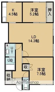 レッドシダーハウス【2階】の間取り