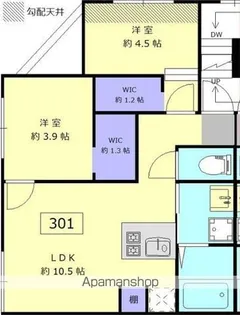 LOTUS NAKANOSHINBASHI【301号室】の間取り