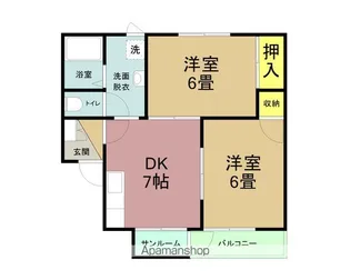 ユートピア湊高台3号棟【205号室】の間取り