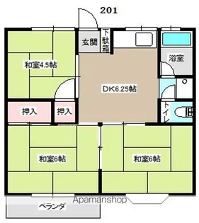 コーポイガラシ【202号室】の間取り