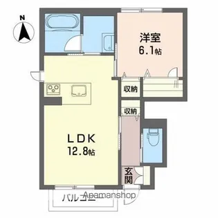 レーヴ矢巾【1階】の間取り