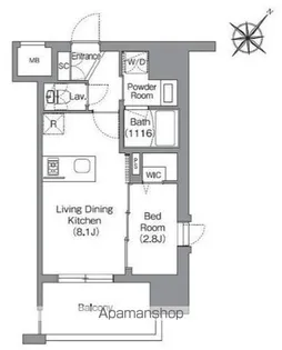 SEASON FLATS渡辺通【4階】の間取り