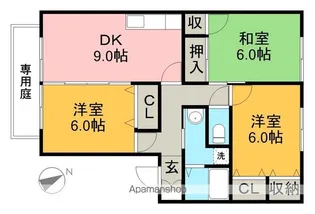 セゾン・メルヴェーユ春棟 D【1階】の間取り
