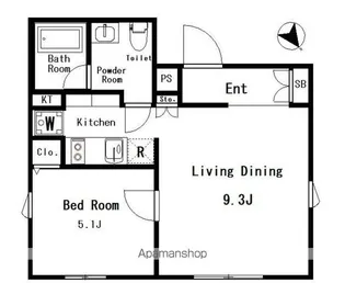 LUDENS東新町【2階】の間取り