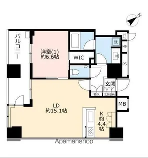 横浜ヴェールタワー【2202号室】の間取り