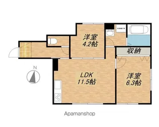 プルミエールイースト【2号室】の間取り