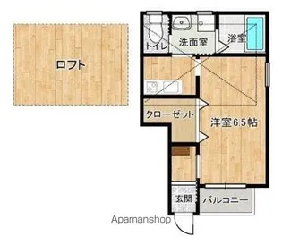 プラティーク次郎丸【103号室】の間取り