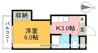 コーポ舟入川【3階】の間取り