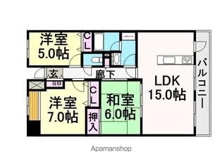 メロディハイム尼崎【804号室】の間取り