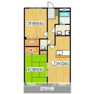レナジア久地野【203号室】の間取り