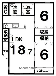 シャンテ旭町A【1階】の間取り