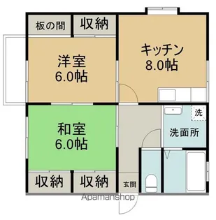 スカイハイツ B棟【202号室】の間取り