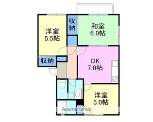 メゾン田喜野井【2階】の間取り