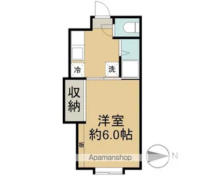 カルチェラタン・アパートメント【206号室】の間取り