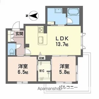 シャーメゾン セレーナ ヴィラ【2階】の間取り