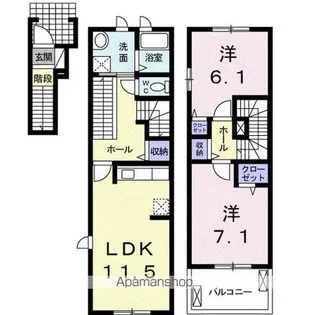 サンリットアベニューⅡ【2階】の間取り