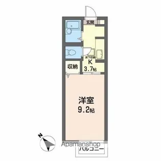 カーサ・マリー【102号室】の間取り