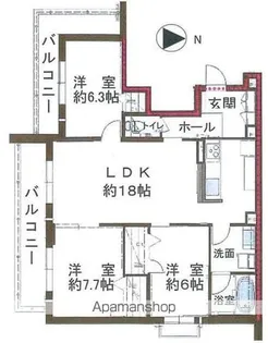 シャーメゾン晴明通【3階】の間取り