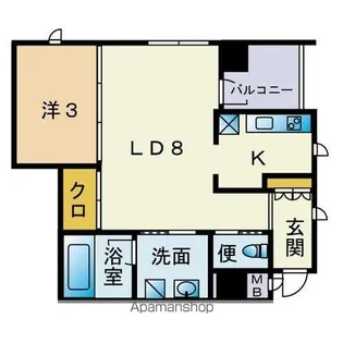 フォルトゥーナ薬院【5階】の間取り