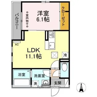 クワッド宮町【1階】の間取り