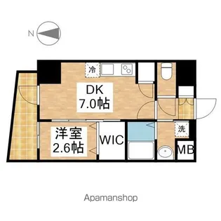 1DKの間取り画像