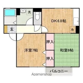 コーポWada B棟【2階】の間取り