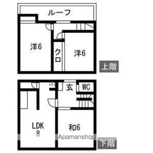 西岡4条13丁目メゾネットⅡ【左号室】の間取り