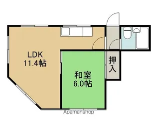店舗付花園アパート【201号室】の間取り