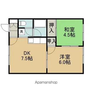 ハイツナベシマ【202号室】の間取り