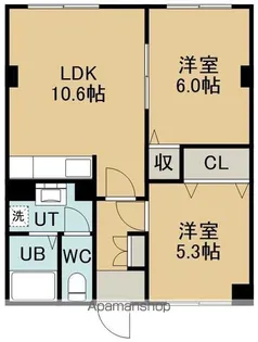 ハッピーハイツ【1階】の間取り