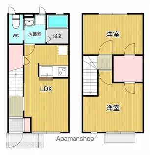 宮城県岩沼市栄町2丁目【テラスハウス】の間取り