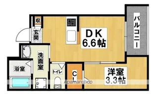大浜北町シーエム・シス【2C号室】の間取り