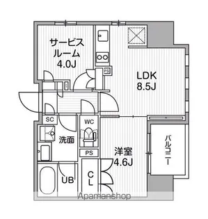 グランエール西日暮里NORTH【14階】の間取り