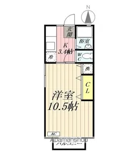 中原コーポC【206号室】の間取り