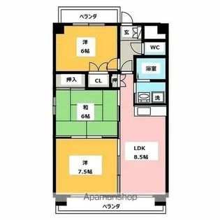 ラ・ミノール【1階】の間取り